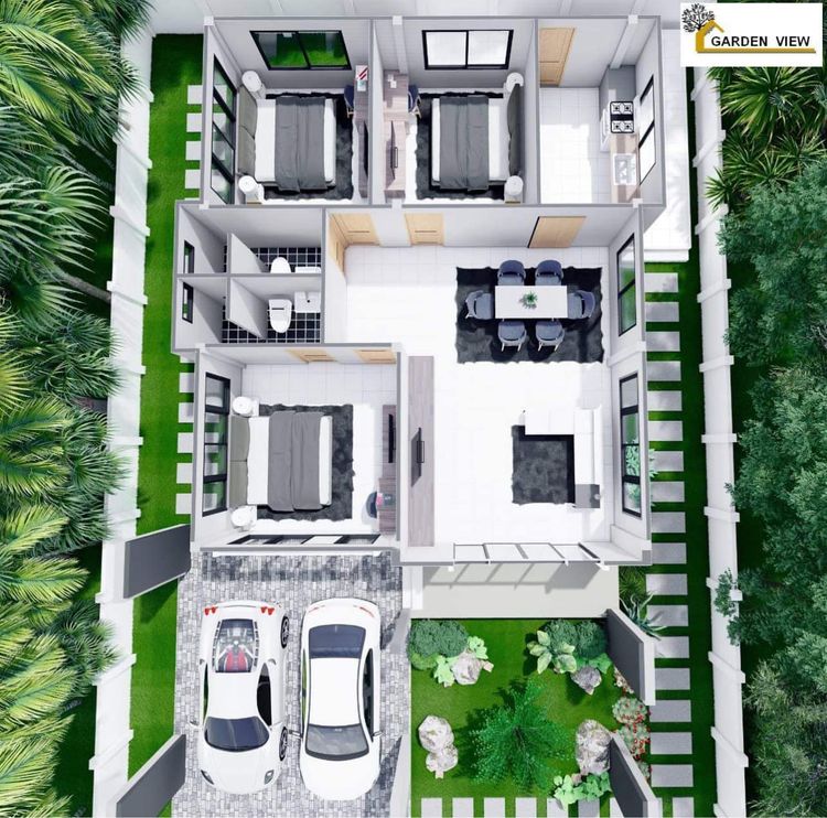 ภาพแบบบ้าน-บ้านเดี่ยวชั้นเดียว