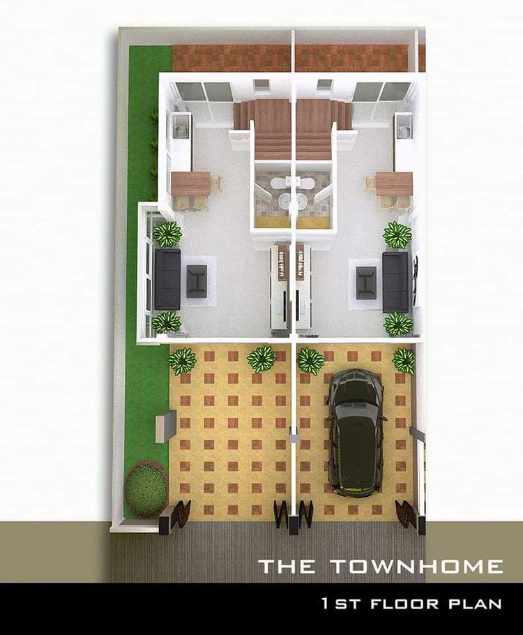 ภาพแบบบ้าน-บ้านแฝด 2 ชั้น 3 ห้องนอน