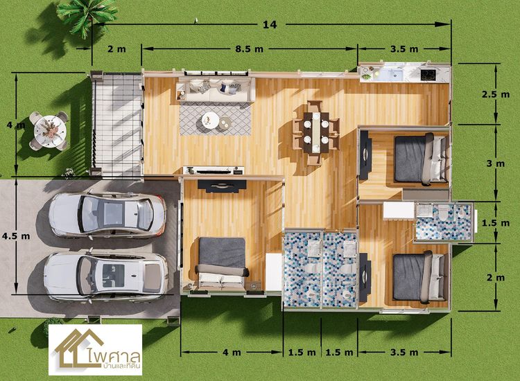 ภาพแบบบ้าน-บ้านเดี่ยวชั้นเดียว