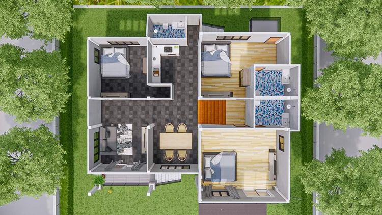 ภาพแบบบ้าน-บ้านเดี่ยวชั้นครึ่ง