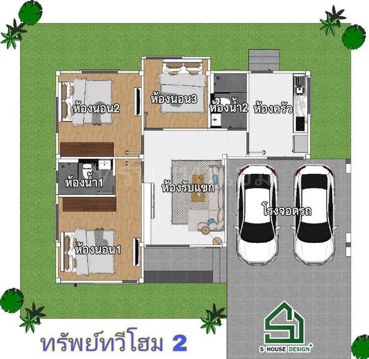ภาพแบบบ้าน-บ้านเดี่ยวชั้นเดียว