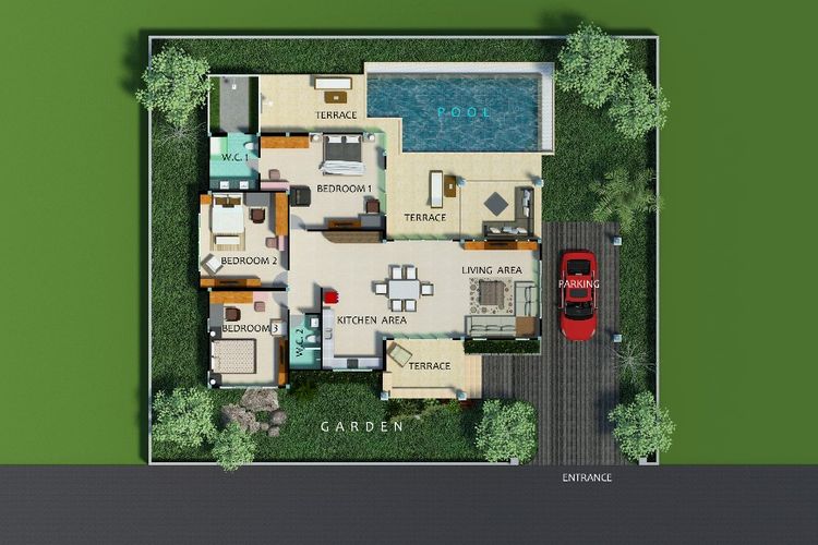 ภาพแบบบ้าน-Lady Palm Villa  B