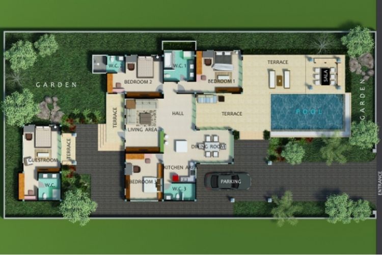 ภาพแบบบ้าน-Bouganvilla Villa D