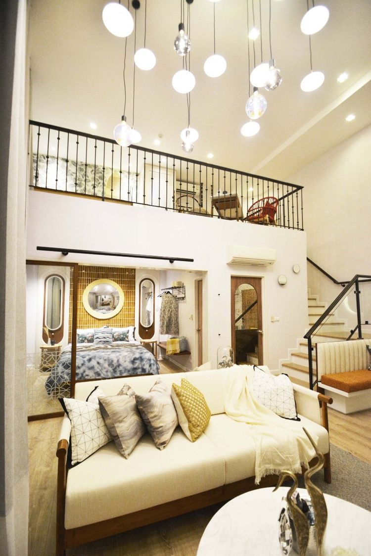 ภาพแบบบ้าน-Top View Duplex with furniture