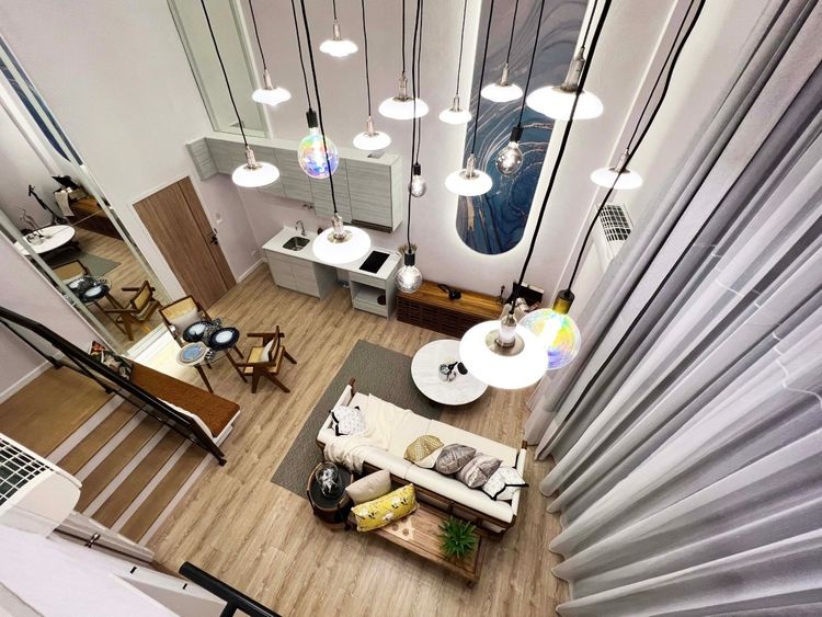 ภาพแบบบ้าน-Top View Duplex with furniture