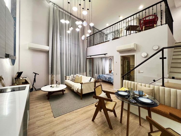 ภาพแบบบ้าน-Top View Duplex with furniture