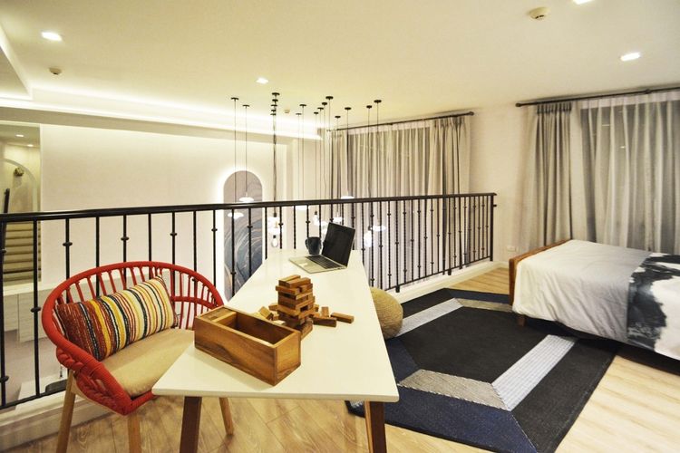 ภาพแบบบ้าน-Top View Duplex with furniture