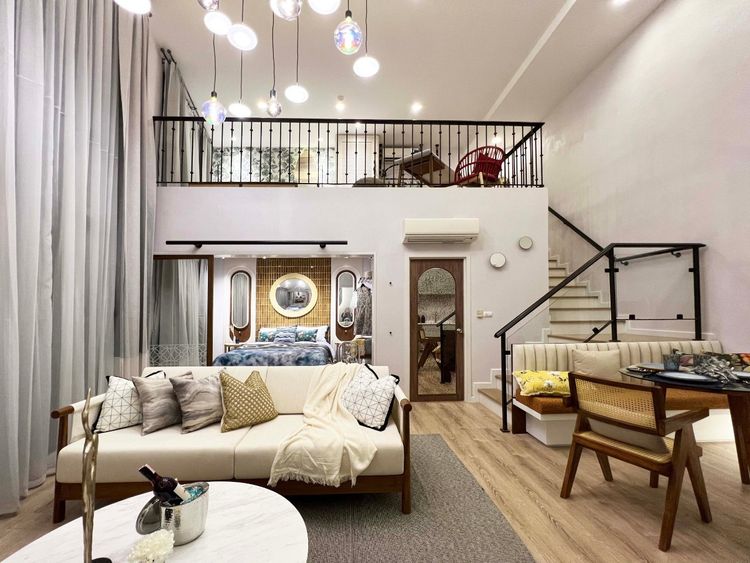 ภาพแบบบ้าน-Top View Duplex with furniture