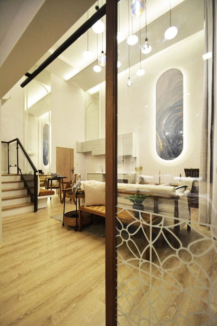 ภาพแบบบ้าน-Top View Duplex with furniture