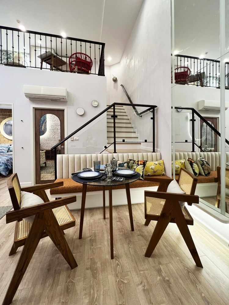 ภาพแบบบ้าน-Top View Duplex with furniture