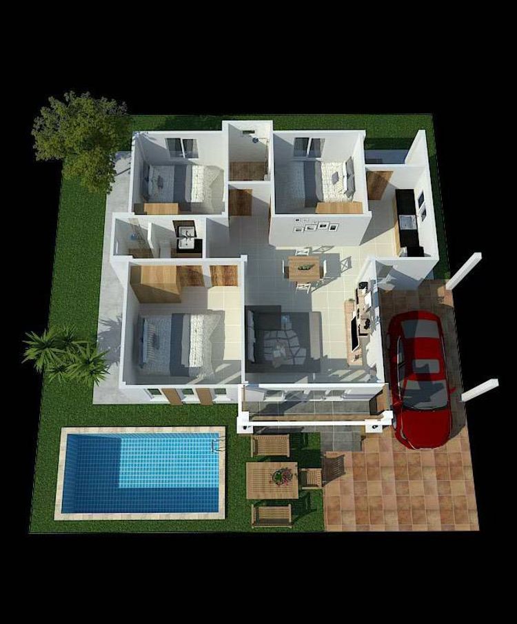 ภาพแบบบ้าน-บ้านเดี่ยว 1 ชั้น