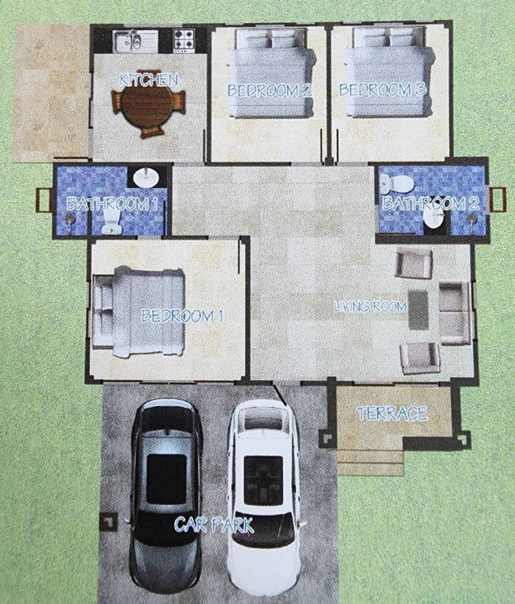 ภาพแบบบ้าน-3 ห้องนอน 2 ห้องน้ำ