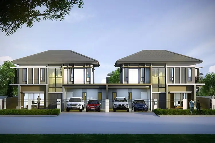 ภาพแบบบ้าน-บ้านแฝดสองชั้น