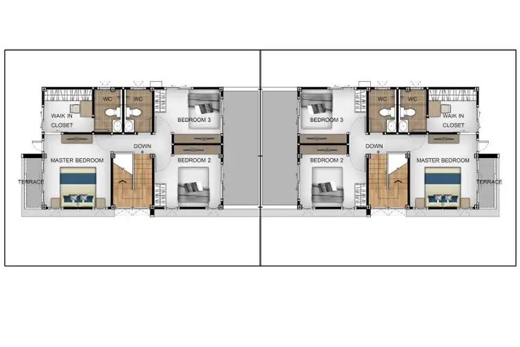 ภาพแบบบ้าน-บ้านแฝดสองชั้น