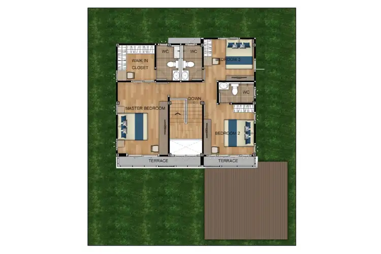 ภาพแบบบ้าน-บ้านเดี่ยวสองชั้น Type B