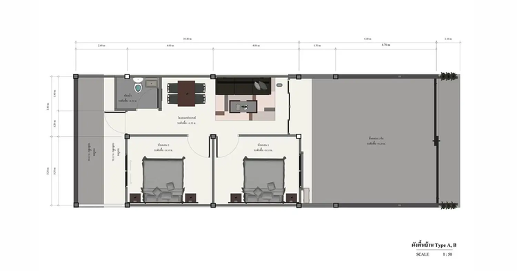ภาพแบบบ้าน-ทาวน์โฮมชั้นเดียว