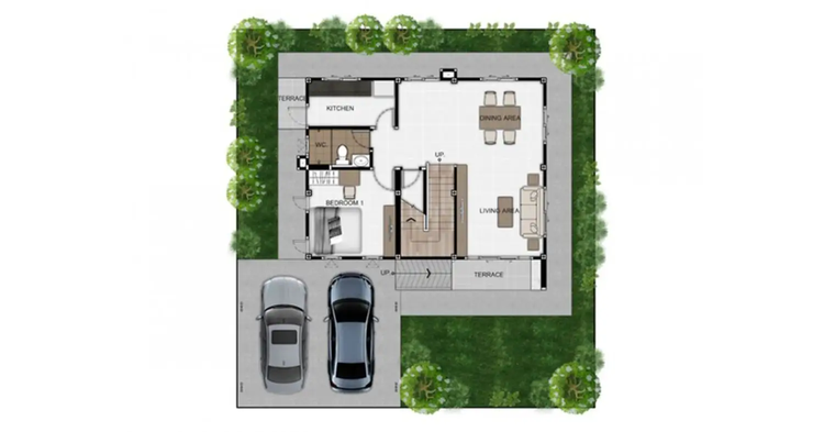 ภาพแบบบ้าน-บ้านเดี่ยวสองชั้น