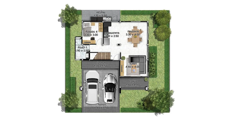 ภาพแบบบ้าน-บ้านเดี่ยวสองชั้น