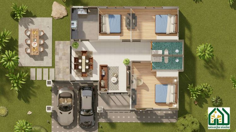 ภาพแบบบ้าน-บ้านเดี่ยวชั้นเดียว-คอนเทมโพรารี่