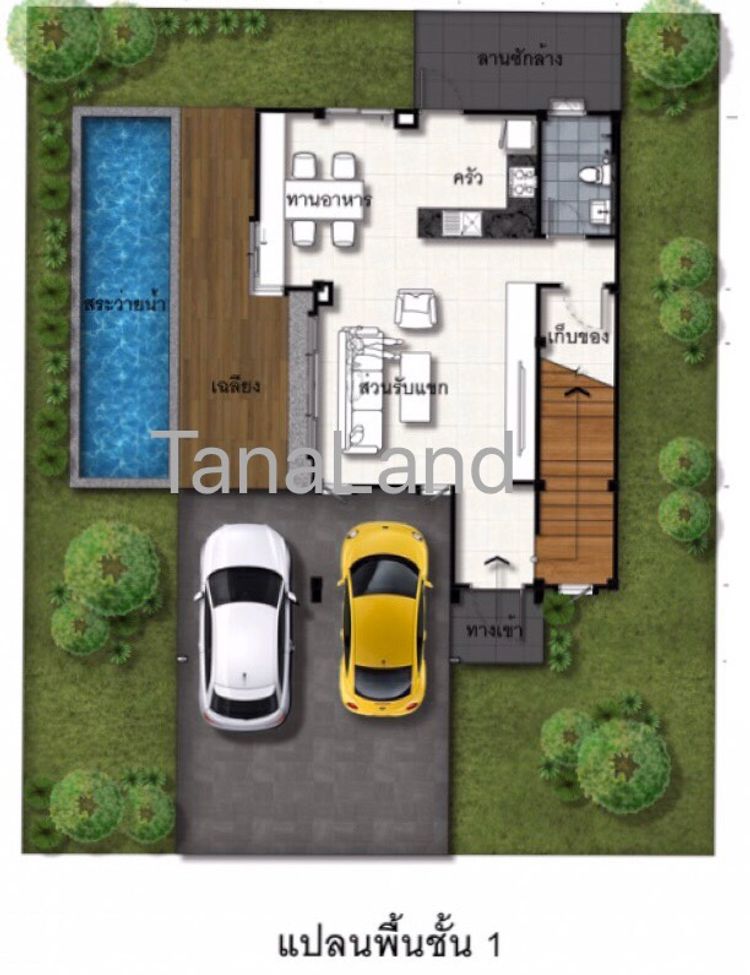 ภาพแบบบ้าน-บ้านเดี่ยว2ชั้น ทรงสไตล์ Modern Tropical