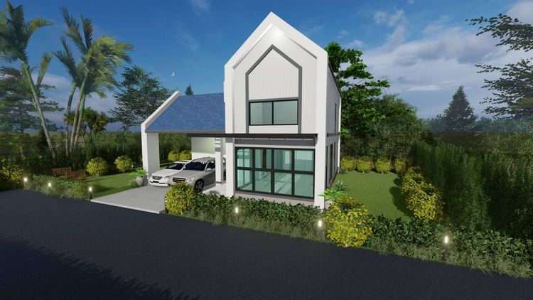 ภาพแบบบ้าน-Type B บ้านเดี่ยวชั้นครึ่ง