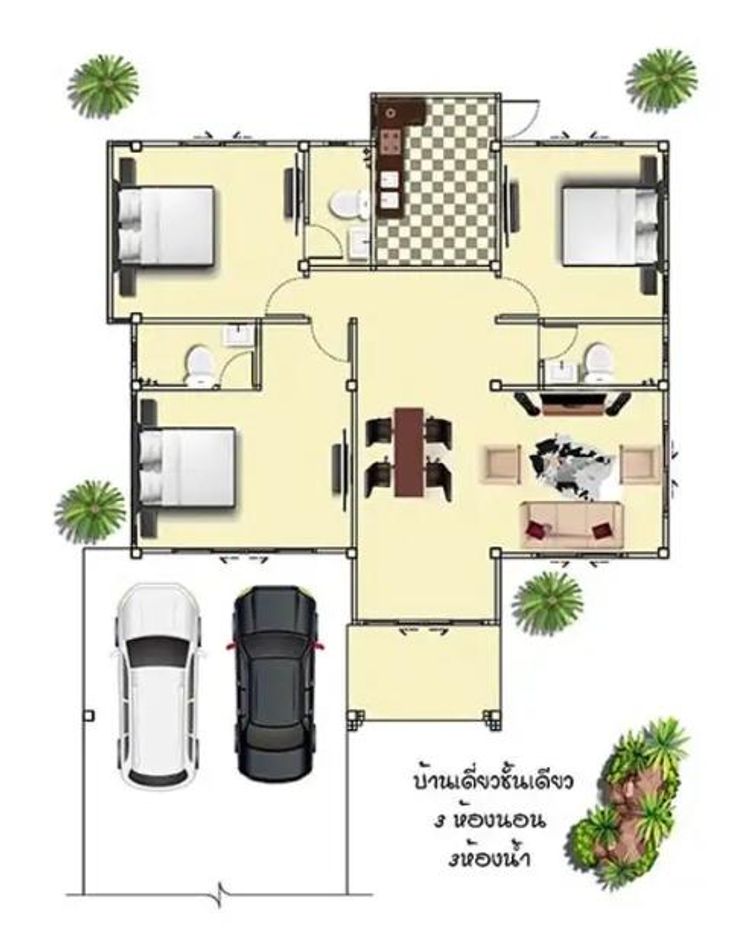 ภาพแบบบ้าน-บ้านเดี่ยวชั้นเดียว