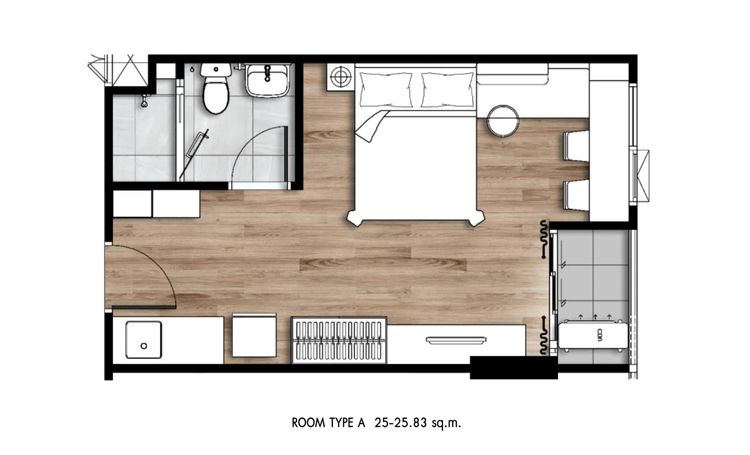 ภาพแบบบ้าน-Studio Type (Type A)