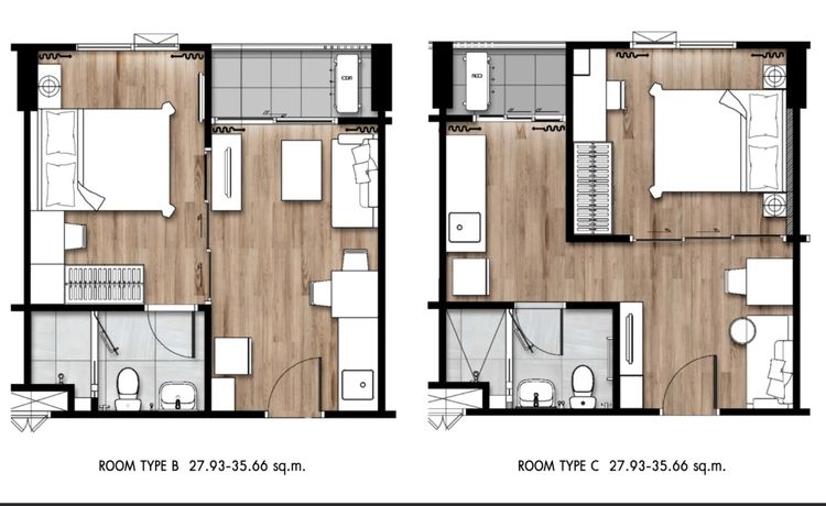 ภาพแบบบ้าน-1 Bedroom (Type B & C)