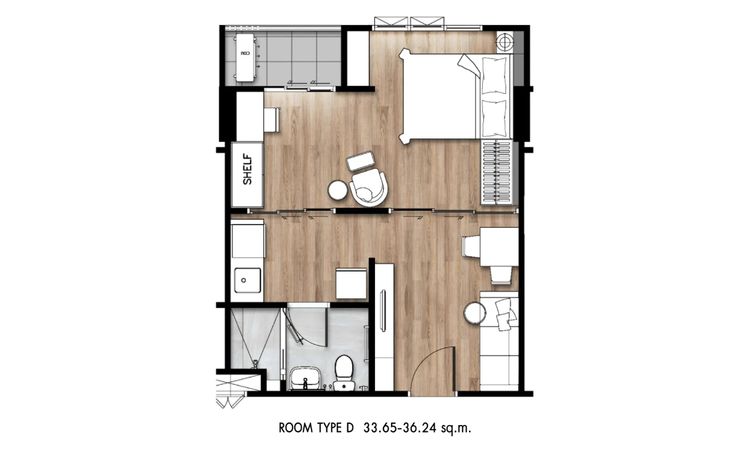 ภาพแบบบ้าน-1 Bedroom Plus (Type D)