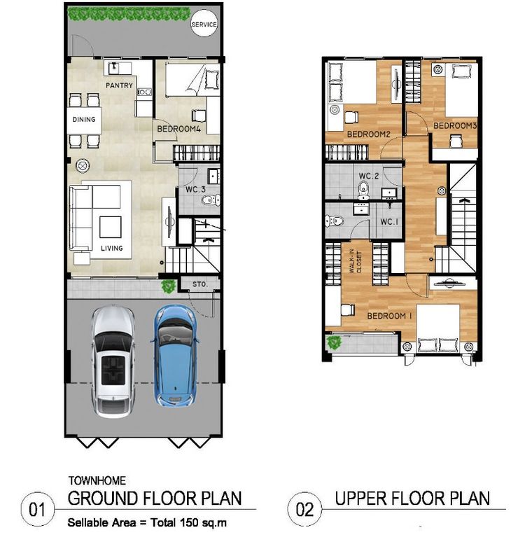 ภาพแบบบ้าน-ทาวน์โฮม 2 ชั้น C1