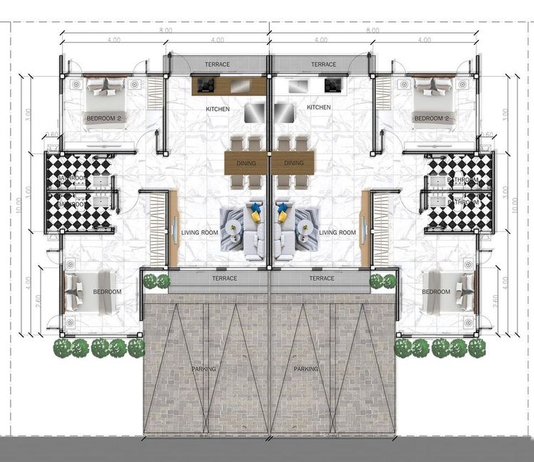 ภาพแบบบ้าน-บ้านแฝด