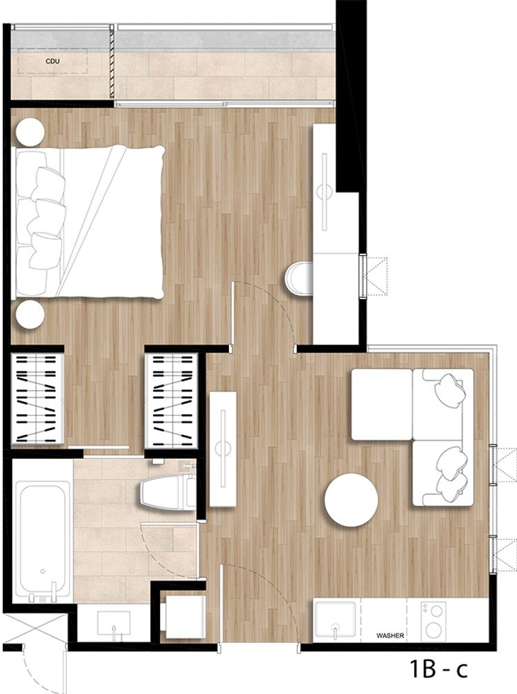 ภาพแบบบ้าน-1 ห้องนอน