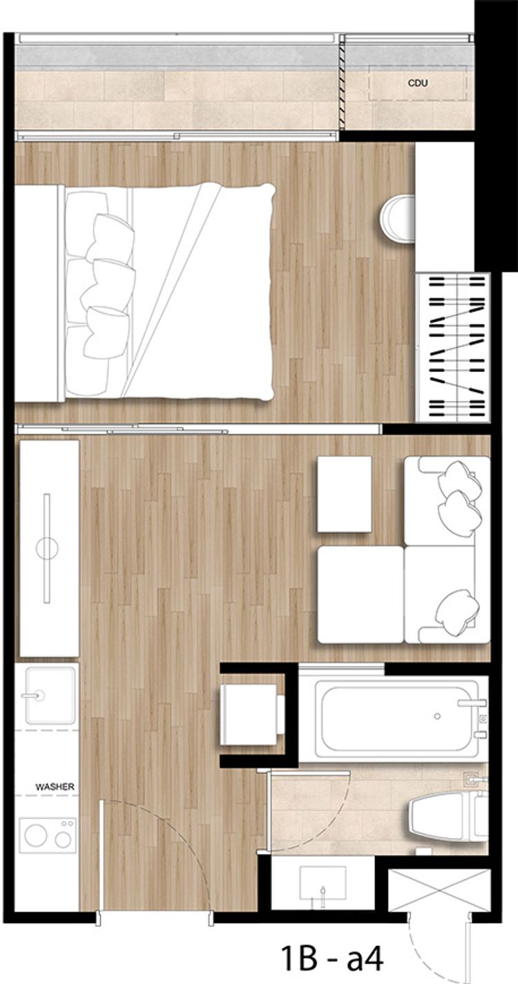 ภาพแบบบ้าน-1 ห้องนอน