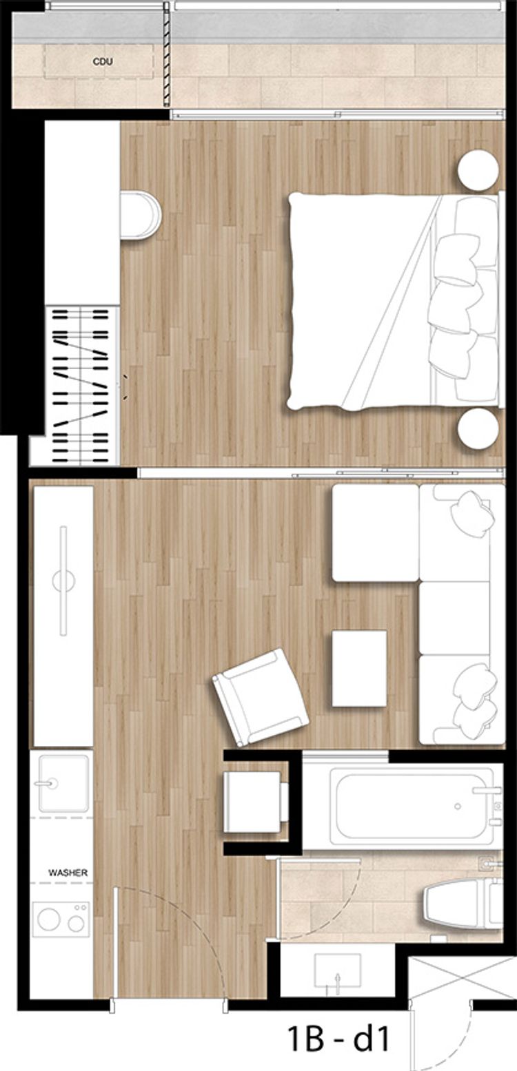 ภาพแบบบ้าน-1 ห้องนอน