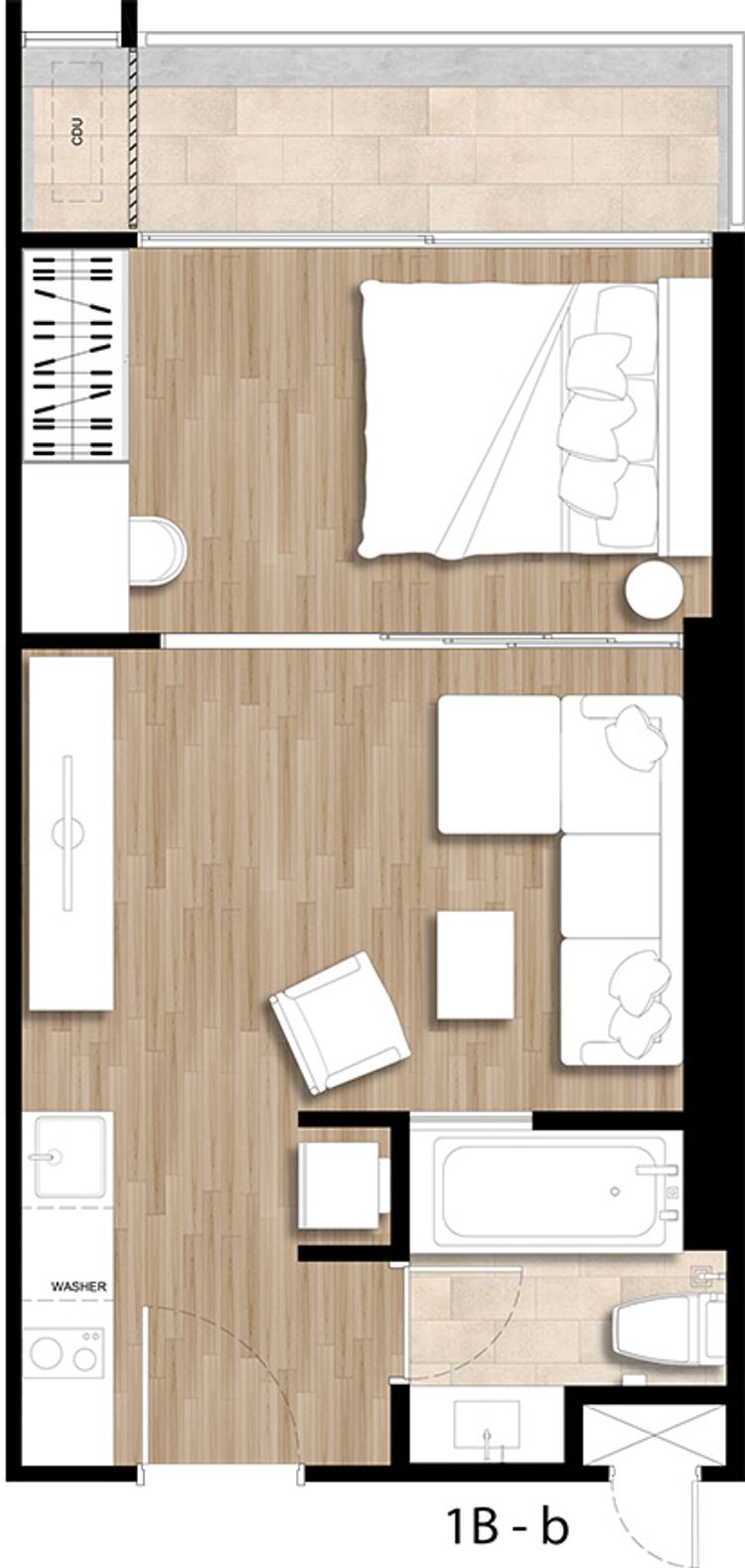 ภาพแบบบ้าน-1 ห้องนอน