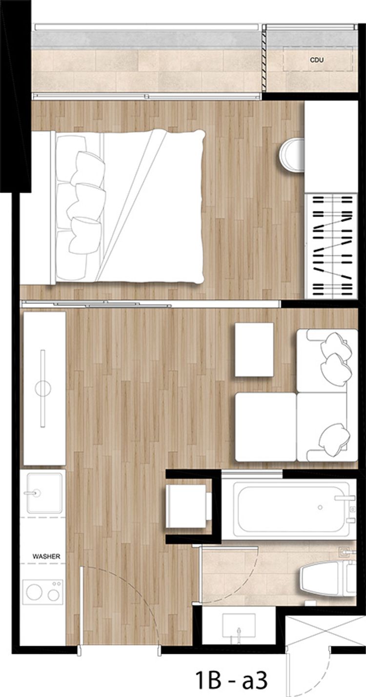 ภาพแบบบ้าน-1 ห้องนอน