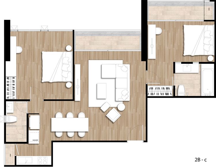 ภาพแบบบ้าน-2 ห้องนอน