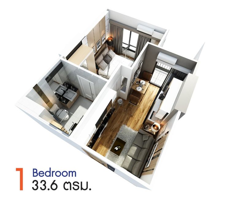 ภาพแบบบ้าน-1 ห้องนอน