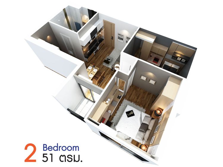 ภาพแบบบ้าน-1 ห้องนอน