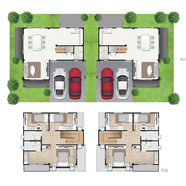 ภาพแบบบ้าน-ทวินเฮาส์