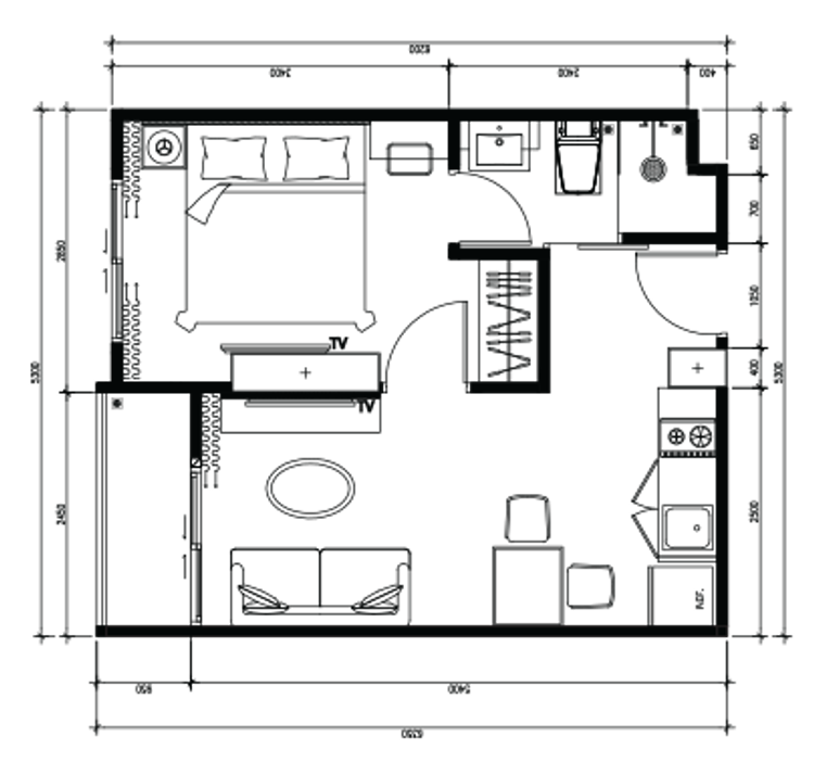 ภาพแบบบ้าน-1 ห้องนอน