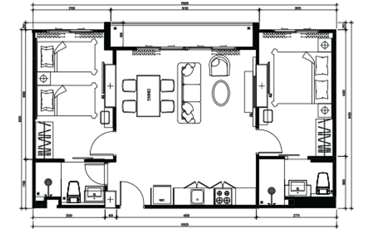 ภาพแบบบ้าน-2 ห้องนอน
