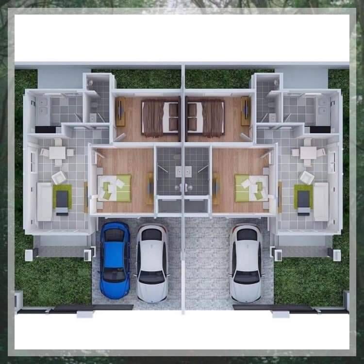 ภาพแบบบ้าน-กษิรา กรีนพีช บ้านเแฝดชั้นเดียว