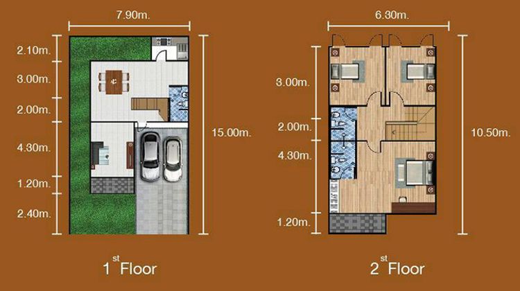ภาพแบบบ้าน-บ้านแฝด 2 ชั้น