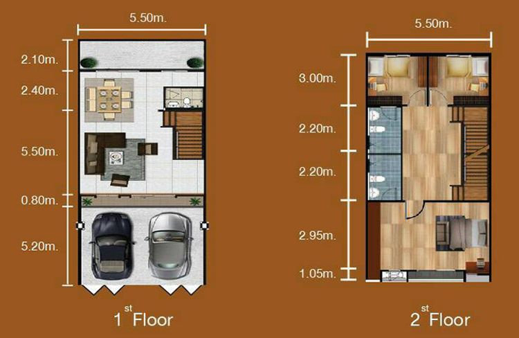 ภาพแบบบ้าน-ทาวน์โฮม 2 ชั้น