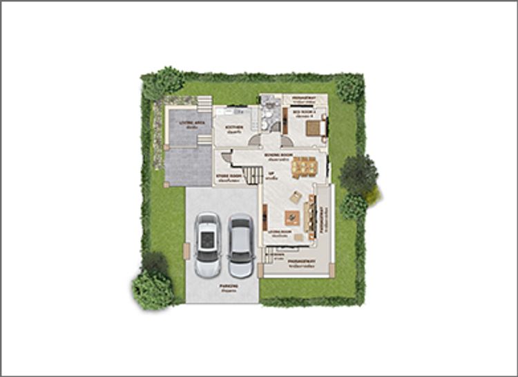 ภาพแบบบ้าน-บ้านธนาลัย บ้านบึง