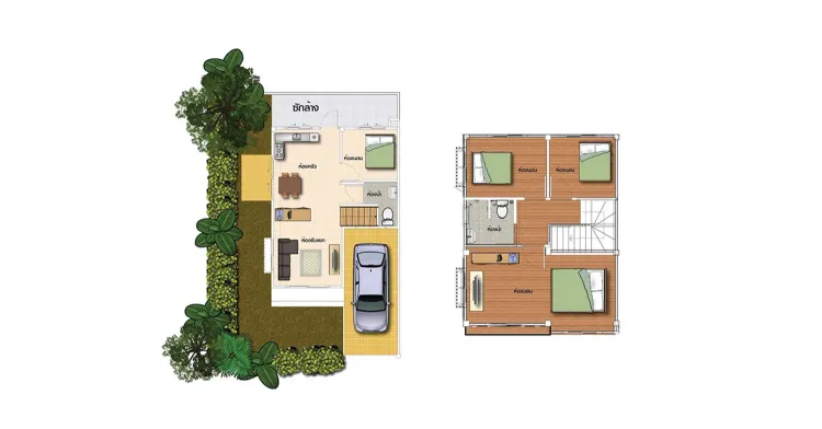ภาพแบบบ้าน-ภัทราวดี ในโครงการ ประภัสสร วิลล์ อมตะนคร-หนองตำลึง