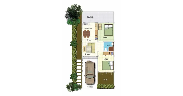 ภาพแบบบ้าน-ภัสนรินทร์ ในโครงการ ประภัสสร วิลล์ อมตะนคร-หนองตำลึง