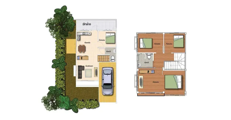 ภาพแบบบ้าน-ภัสนภา ในโครงการ ประภัสสร วิลล์ อมตะนคร-หนองตำลึง