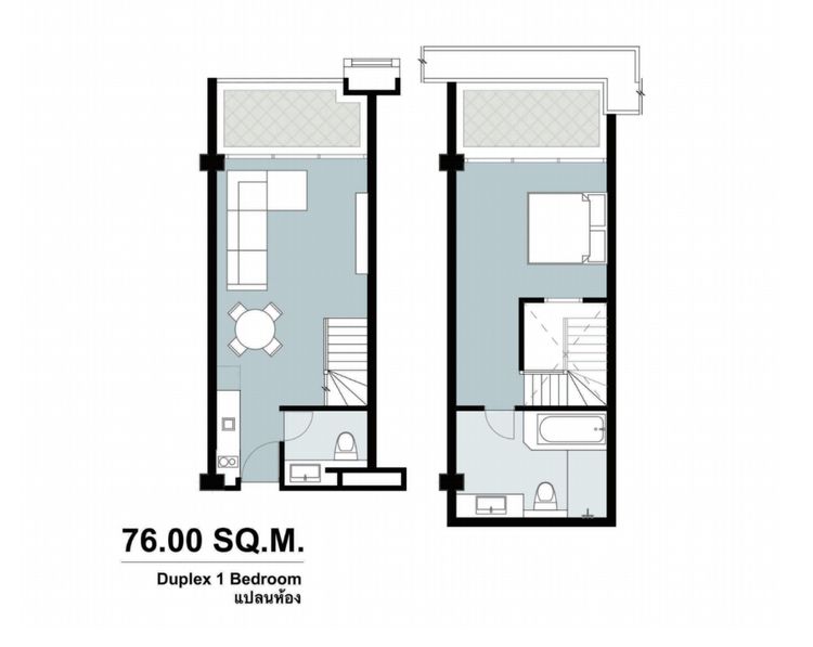 ภาพแบบบ้าน-Duplex 1 Bedroom